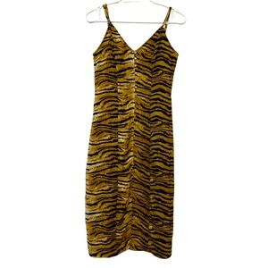 PrettyLittleThing Tiger Print Midi Slip Dress